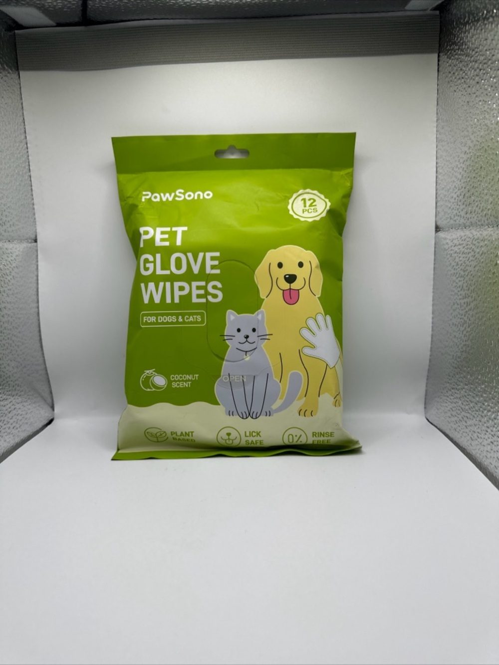 PawSono Pet Glove Wipes - Green Coconut Scent Pack